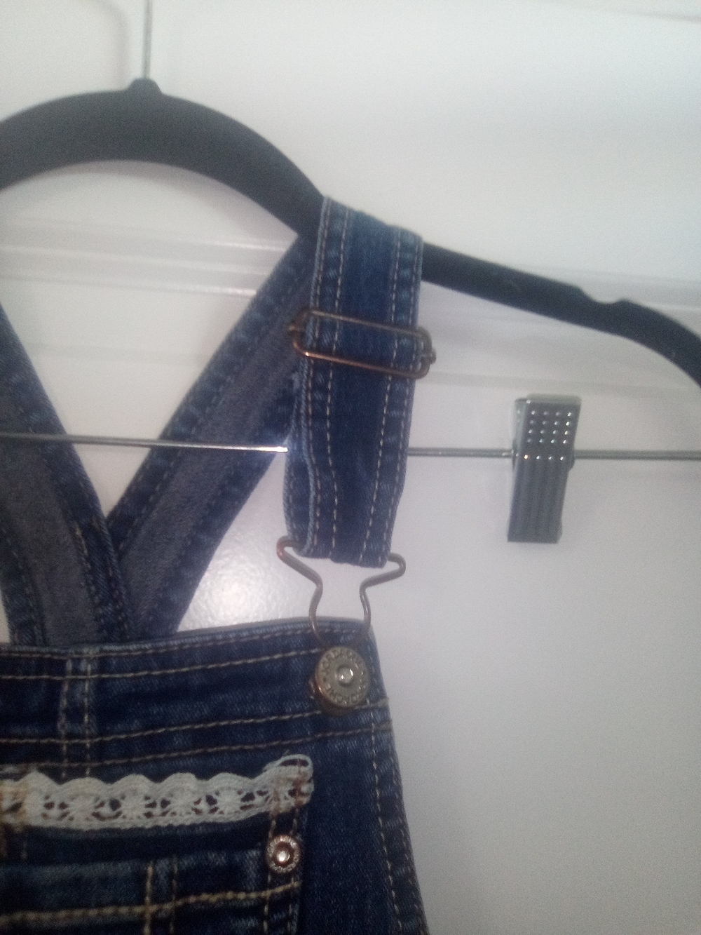 Jordache Cottagecore Coquette Boho Country Laced Trims Girls Overalls Size 6/6X - Picture 3 of 9
